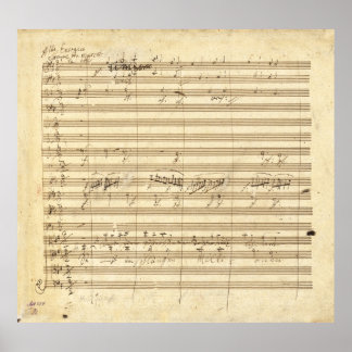 Beethoven Symphony No. 9 Original Manuskript Print Poster