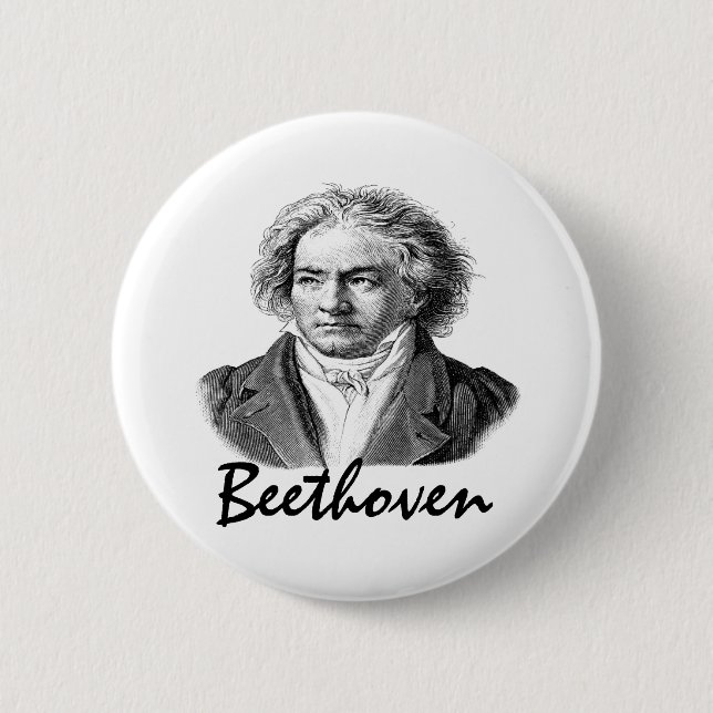 Beethoven T - Shirt und Geschenke Button (Vorderseite)