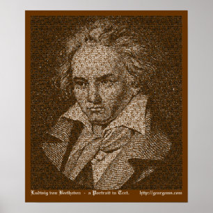 Beethoven-Textporträt Poster