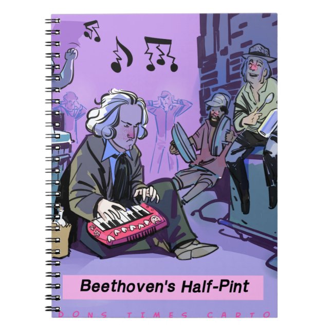 Beethovens Halbpint-Funny-Geschenk Notizblock (Vorderseite)