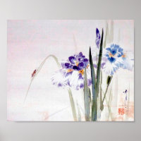 Beetle Climbing am Iris Leaf, Watanabe Seitei