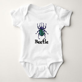 Beetle green pixel art baby strampler