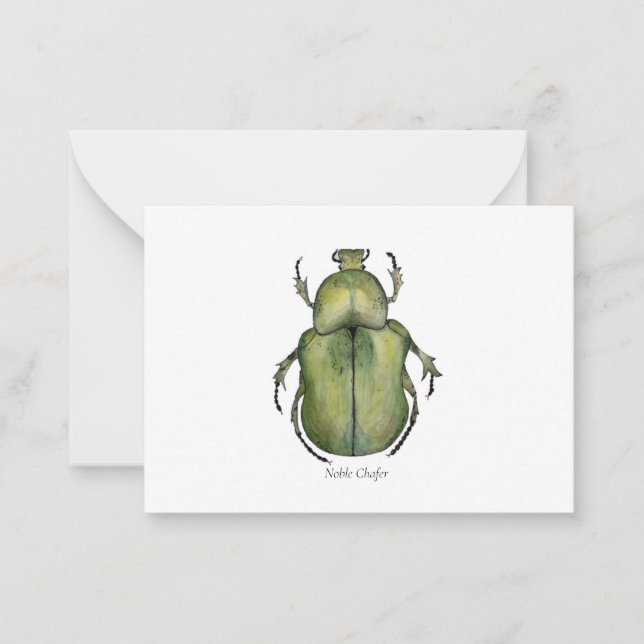 Beetle Watercolor Art Cards Mitteilungskarte (Vorderseite)