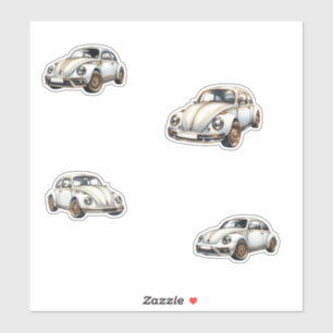 Beetle White and Gold Stickers Aufkleber