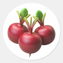 Beets Plastic 3D - Étiquette rond brillant