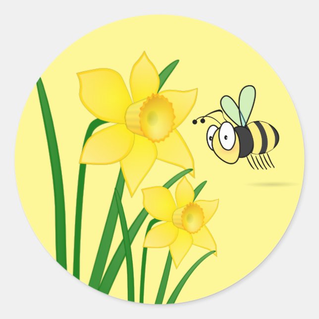 Beezy die Bee Daffodils Stickers (Vorderseite)