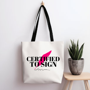Befähigt zum Signieren des Tote-Bags Tasche