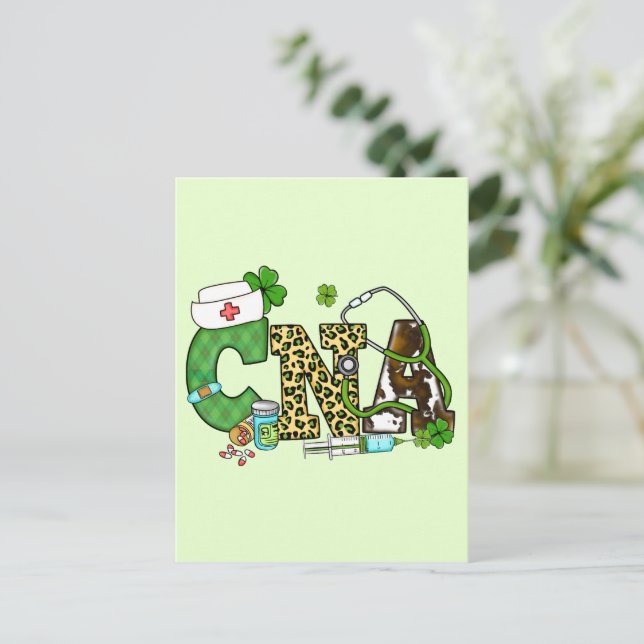 Befähigte Krankenpfleger St. Patrick's Postkarte (Stehend Vorderseite)