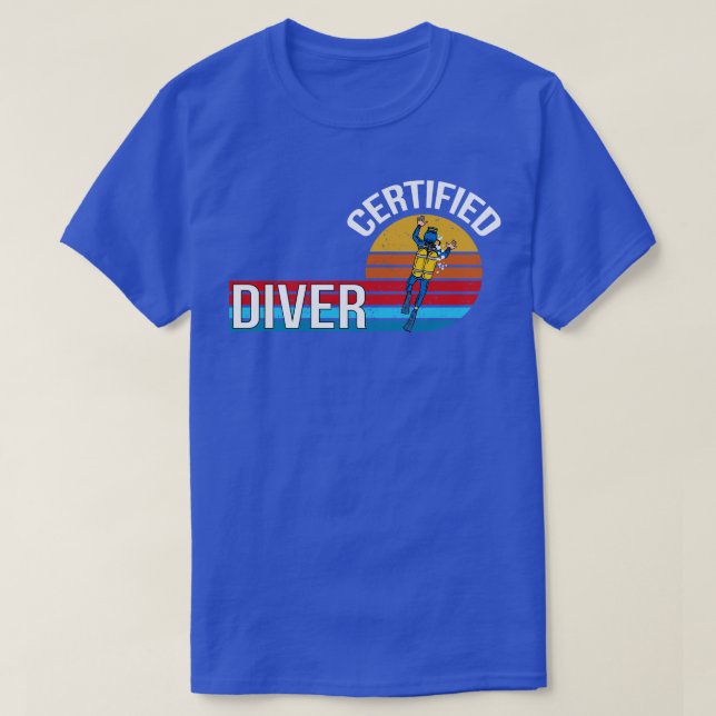 Befähigte Tauchertretro Vintage Berufsbezeichnung T-Shirt (Design vorne)