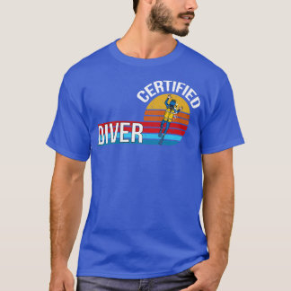 Befähigte Tauchertretro Vintage Berufsbezeichnung T-Shirt