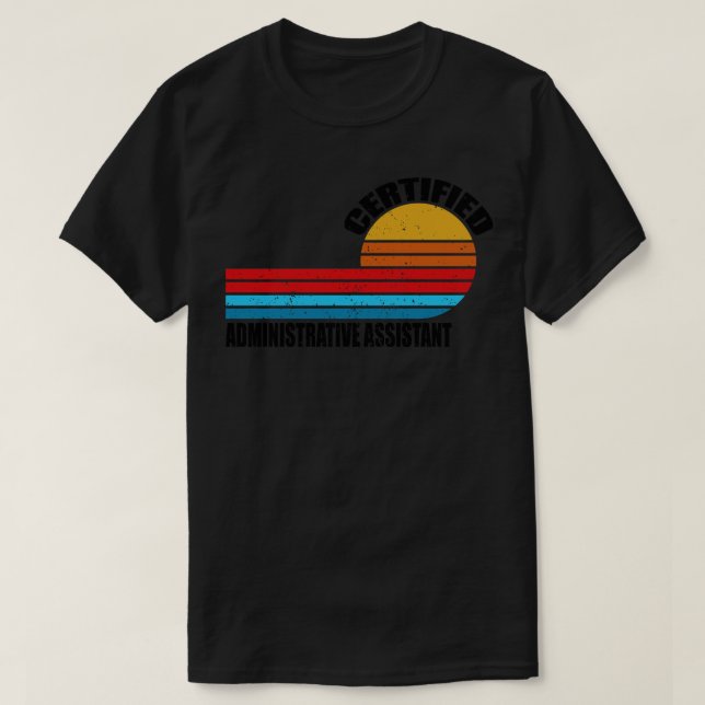 Befähigter Verwaltungsassistent Vintag Retro j T-Shirt (Design vorne)