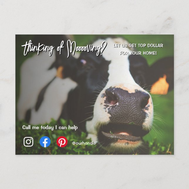 Befassung der landwirtschaftlichen Kuh reales Anwe Postkarte (Vorderseite)