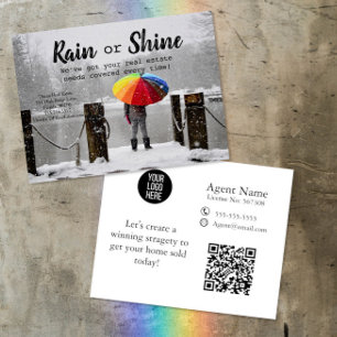 Befassung mit Rain oder Shine Real Anwesen Marketi Postkarte