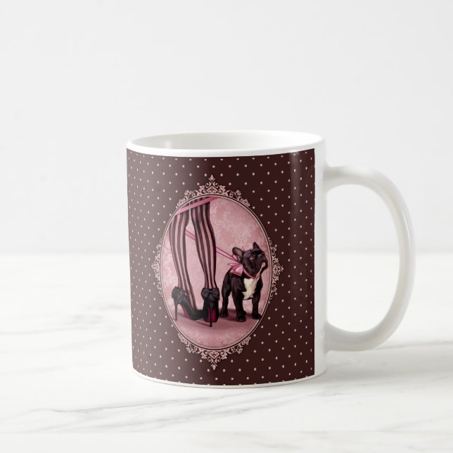 Befestigt an meiner französischen Bulldogge Kaffeetasse (Rechts)