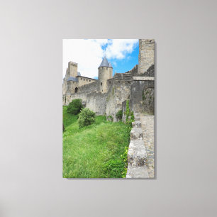 befestigte Mauer von Carcassonne Leinwanddruck