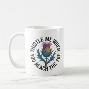 Befeuchte mich, wenn du die oberste Thistle-Blume Kaffeetasse