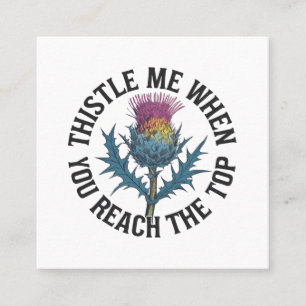 Befeuchte mich, wenn du die oberste Thistle-Blume  Quadratische Visitenkarte
