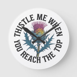 Befeuchte mich, wenn du die oberste Thistle-Blume  Runde Wanduhr
