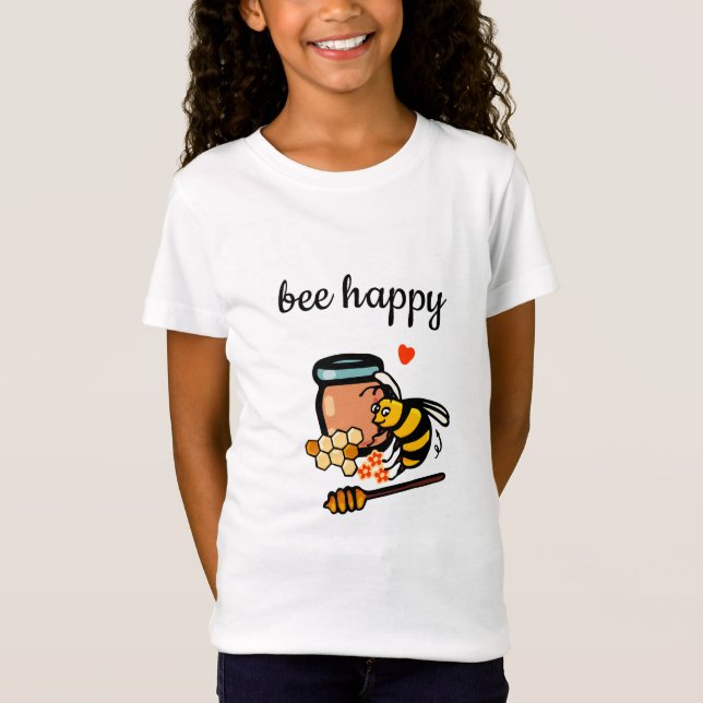 Befinden Sie sich glücklich niedliche Bienenvölker T-Shirt (Vorderseite)