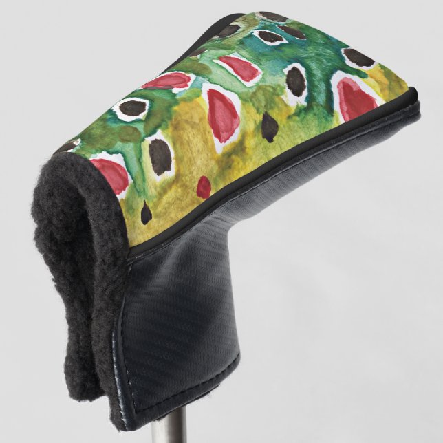 Befischung von Braunforellen Golf Headcover (3/4 Vorderseite)