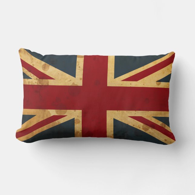 Befleckte Gewerkschafts-Jack Großbritannien-Flagge Lendenkissen (Vorderseite)