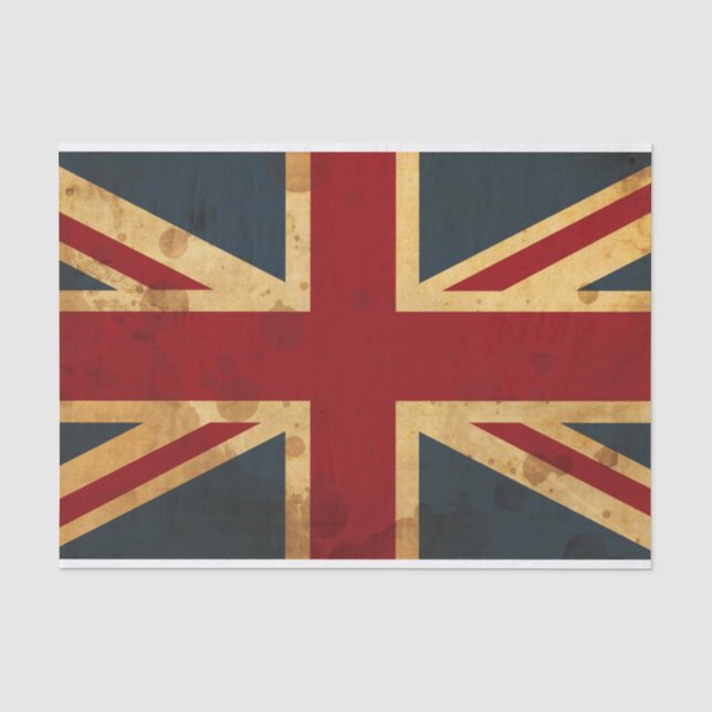Befleckte Gewerkschafts-Jack Großbritannien-Flagge Seidenpapier (Vorderseite)