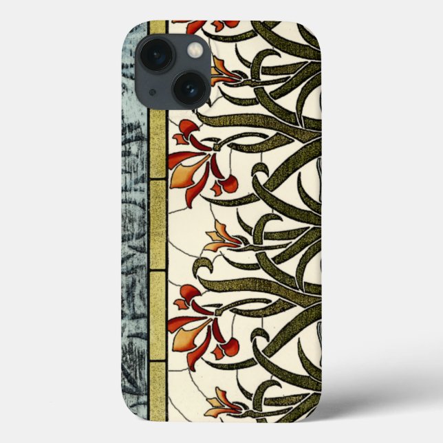 Beflecktes Glas-Blumen mit TAN-Grenze Case-Mate iPhone Hülle (Rückseite)