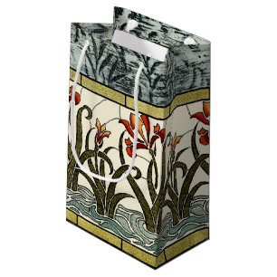 Beflecktes Glas-Blumen mit TAN-Grenze Kleine Geschenktüte