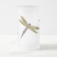 Beflecktes Glas-Libellen-mattierte Tasse