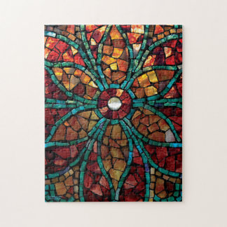 Beflecktes Glas-Mosaik-Puzzlespiel "Herbst-Blume "