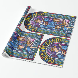 Beflecktes Glas WeltfriedenPre-Raphaelite Geschenkpapier