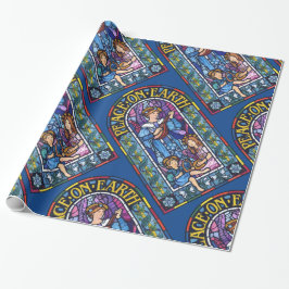 Beflecktes Glas WeltfriedenPre-Raphaelite Geschenkpapier