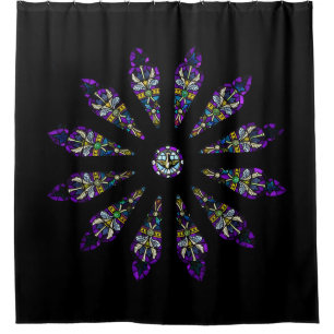 Beflecktes Glasabstrakter Mandala-Duschvorhang Duschvorhang