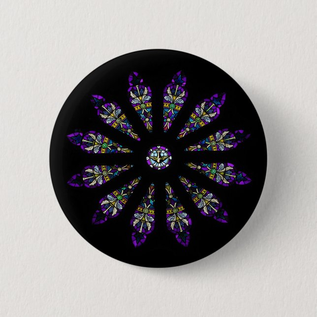 Beflecktes Glasmandala-Button Button (Vorderseite)