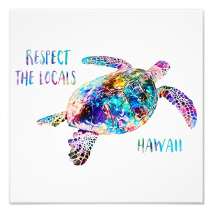 Befolgen Sie das Zitat der lokalen Sea Turtle Gef Fotodruck