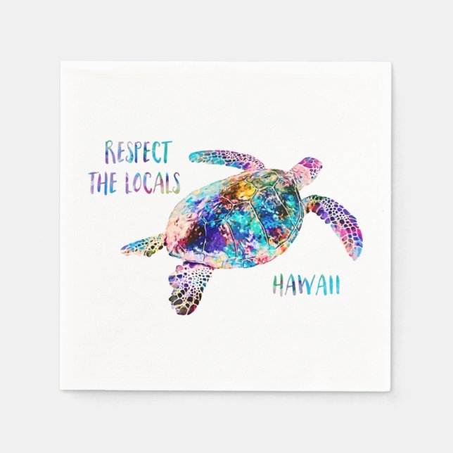 Befolgen Sie das Zitat der lokalen Sea Turtle Gefä Serviette (Vorderseite)