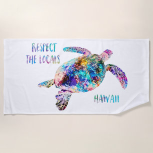 Befolgen Sie das Zitat der lokalen Sea Turtle Gefä Strandtuch