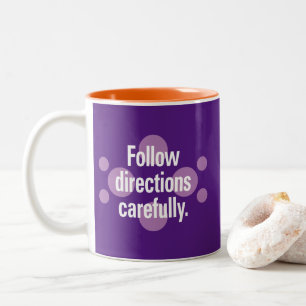 Befolgen Sie die Anweisungen sorgfältig Violettpun Zweifarbige Tasse