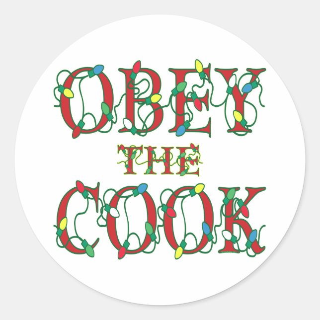 Befolgen Sie die Cook Sprichwort Holiday Lights Runder Aufkleber (Vorderseite)