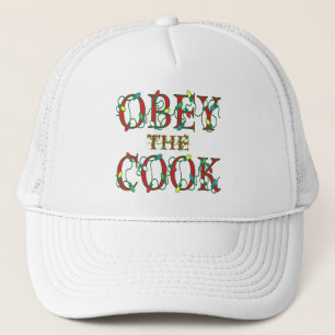 Befolgen Sie die Cook Sprichwort Holiday Lights Truckerkappe