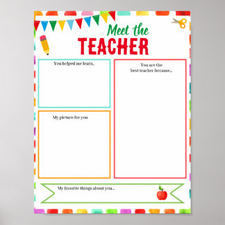 Befolgen Sie die Lehrervorlage Poster