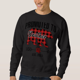 Befördert zu Bruder 2023 Red Kariert Pajama Buffal Sweatshirt