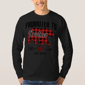 Befördert zu Bruder 2023 Red Kariert Pajama Buffal T-Shirt