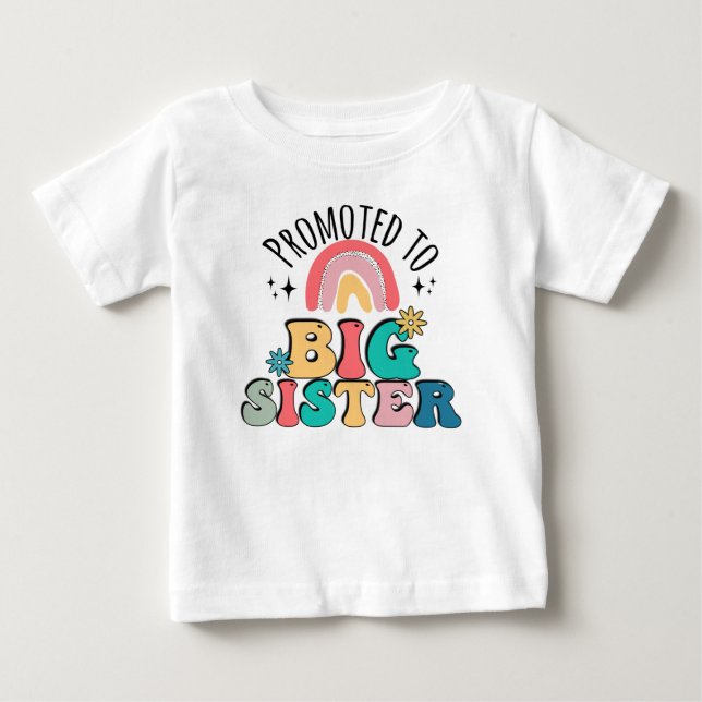 Befördert zu einer großen Schwester, Boho Design f Baby T-shirt (Vorderseite)