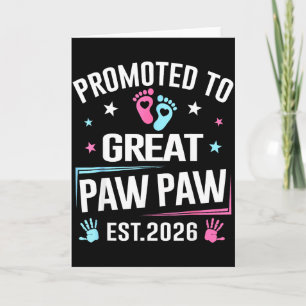 Befördert zu Great Paw Paw Est 2026 Schwangerschaf Karte