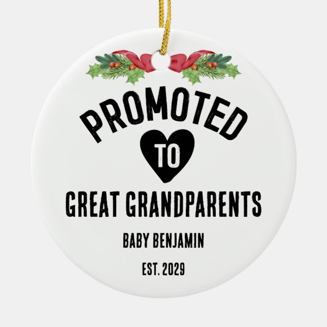 Befördert zu Großeltern Personalisierter Name Keramik Ornament (Vorne)