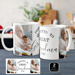 Befördert zu Großoper-2-FotoCollage Kaffeetasse<br><div class="desc">Fördert zur Großen Oma-Tasse personalisiert mit 2 Fotos und festes Jahr. Ein einzigartiges Geschenk für Mütter Tag,  Großeltern Tag Urlaub und Großmutter Geburtstag.</div>