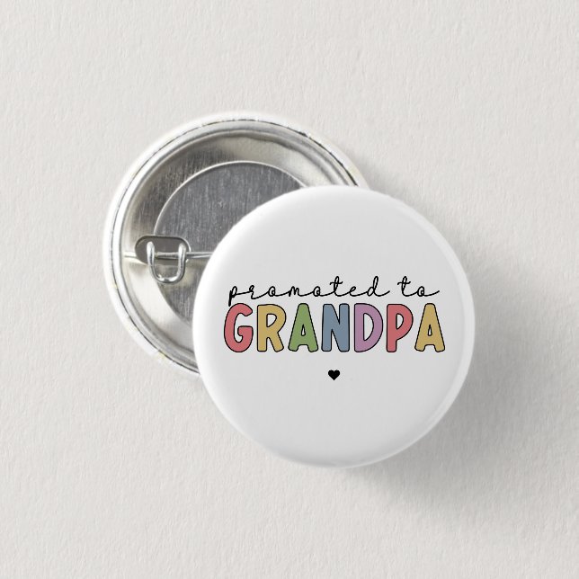 Befördert zu Großvater New Opad zu Geschenken Button (Vorne & Hinten)