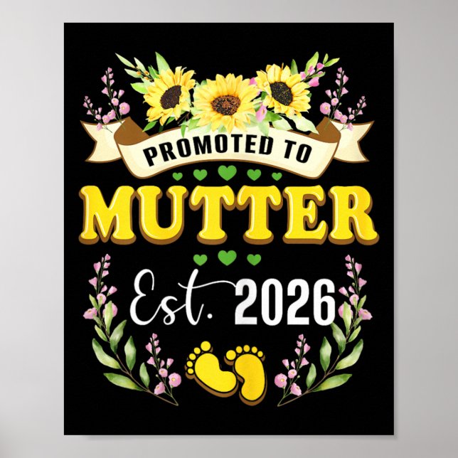 Befördert zu Mutter Est 2026 Neue Mutter Mami Suow Poster (Vorne)
