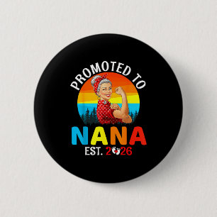 Befördert zu Nana Est 2026 Starke Oma Wer Retro Button